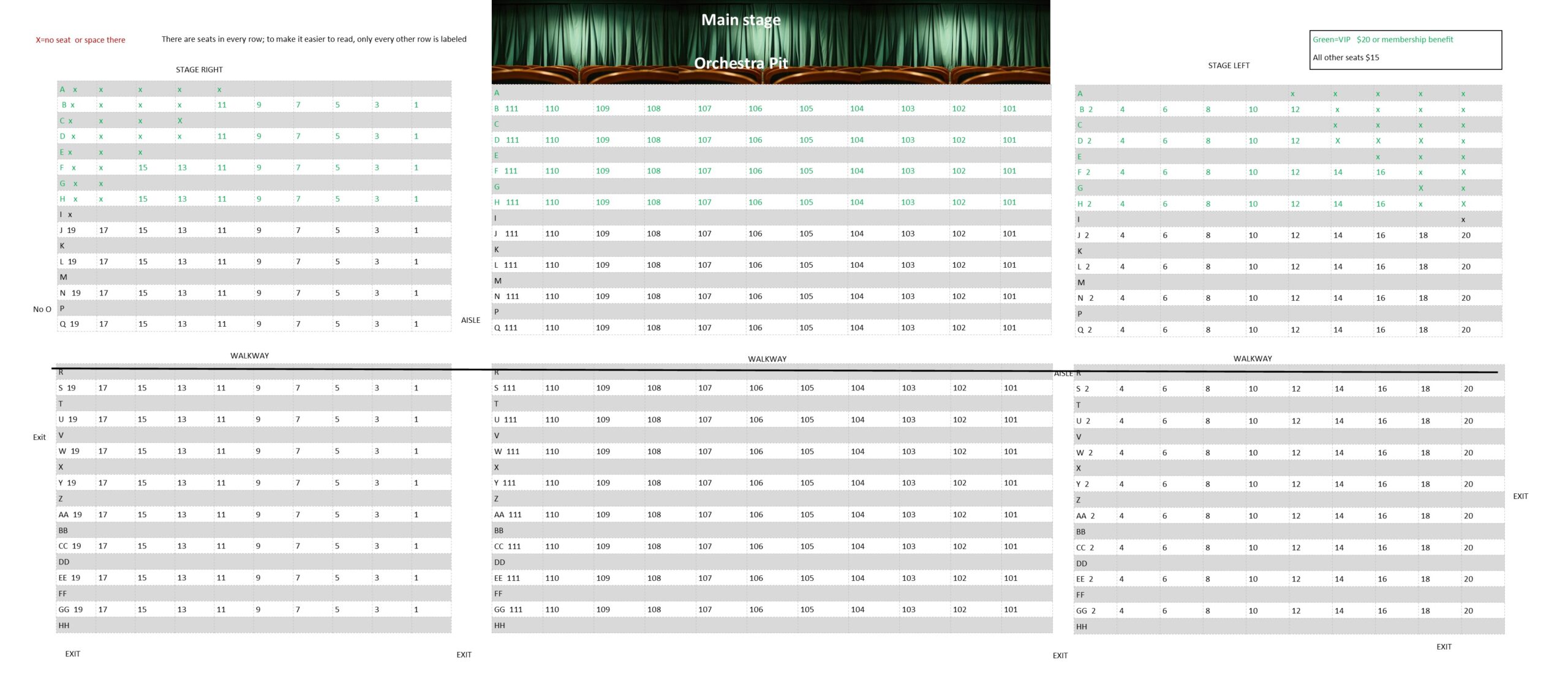 Seating chart FMHS Auditorium 4 28 2022